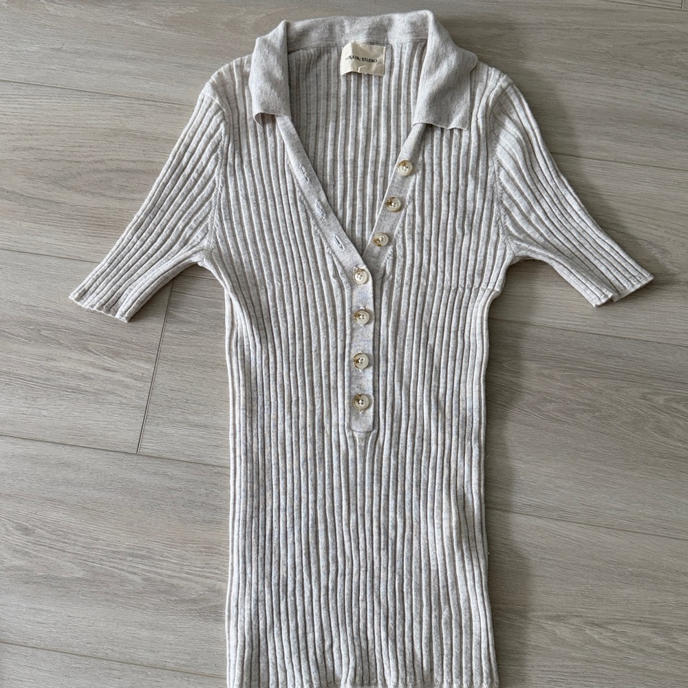 Loulou Studio Cream & Grey Top